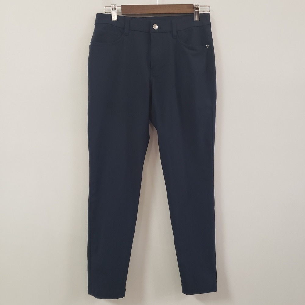 Lululemon Mens ABC Warpstreme Slim Fi % Pocket Pants Size 28 Blue Flat Front